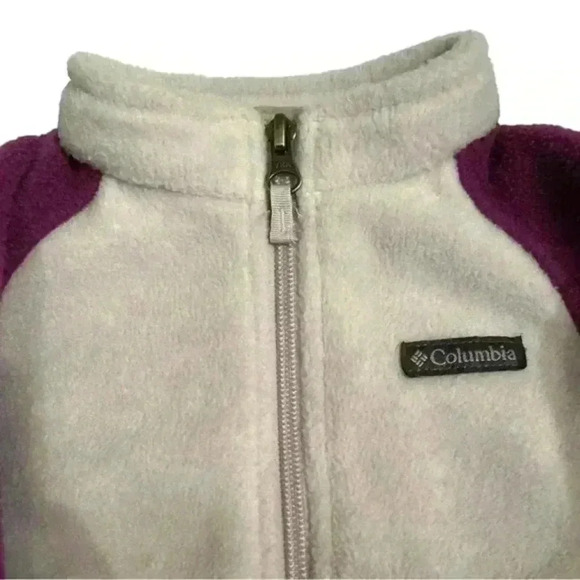 Baby girl Columbia fleece full zip jacket 6-12 mos lavender & plum - Picture 4 of 8